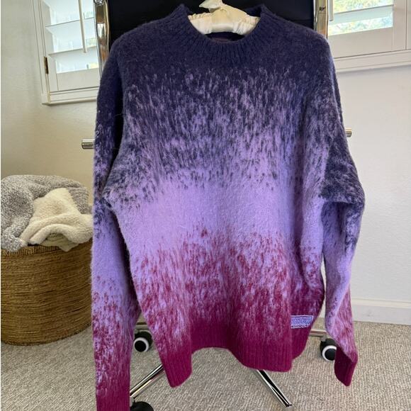 Madhappy Unisex Purple Sweater Soft Knit Gradient Yin Yang Llama fiber Size Med - Picture 2 of 11